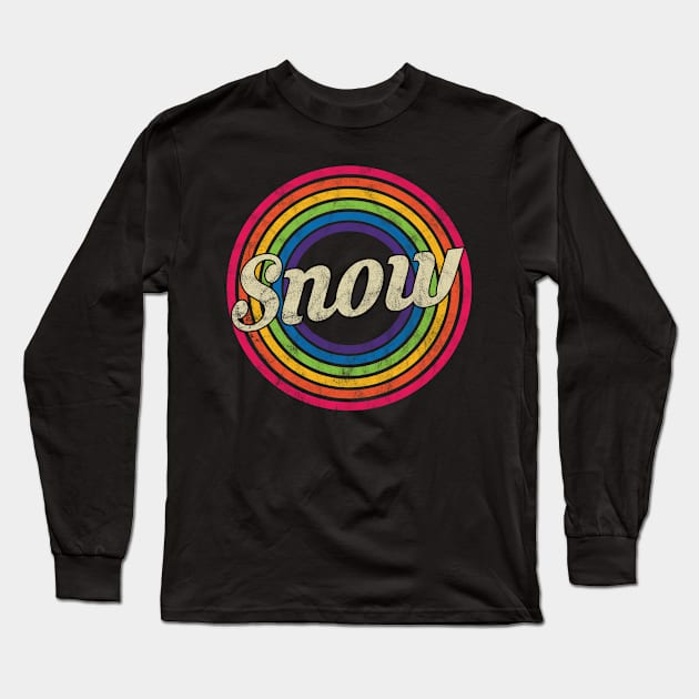 Snow - Retro Rainbow Faded-Style Long Sleeve T-Shirt by MaydenArt